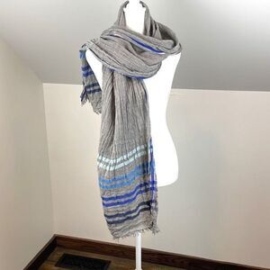 Ahujasons Wool Silk Striped Scarf Shawl